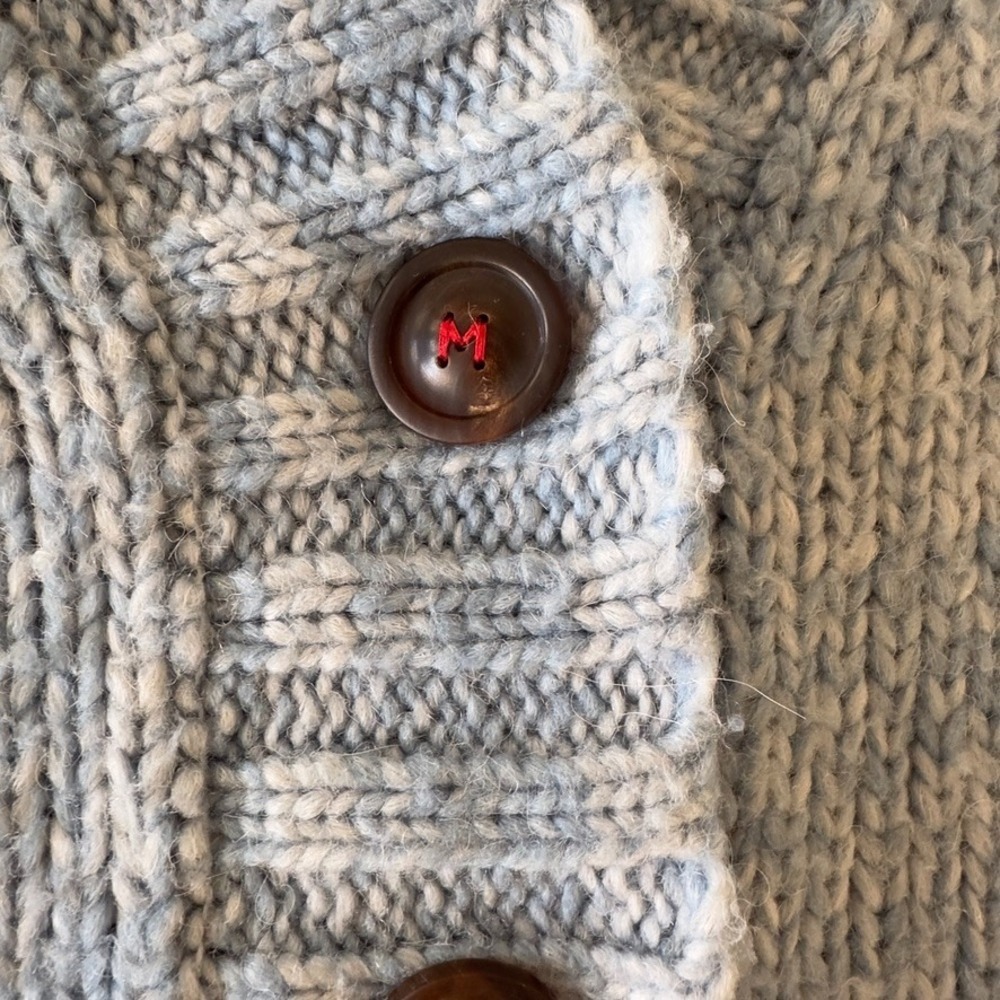 Maison Margiela chunky-knit oversized Boxy cardigan-Blue Melange-Designer Knit-S - Picture 6 of 16